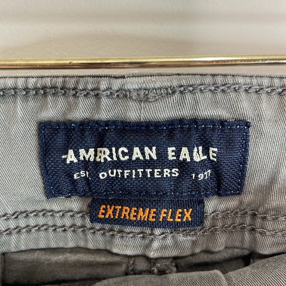 American Eagle Mens Grey Extreme Flex Original Straight Lived-In Khaki Pants 34 - Picture 5 of 11